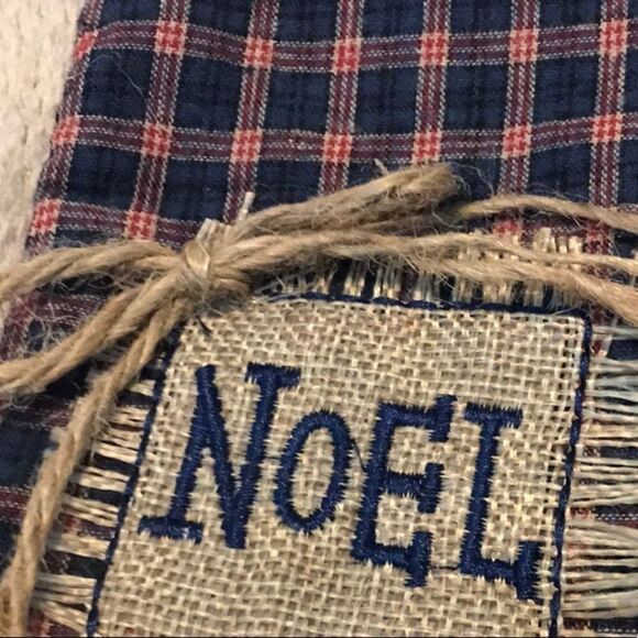 Plaid Christmas Stocking Blue Holiday Decorations - Picture 6 of 16